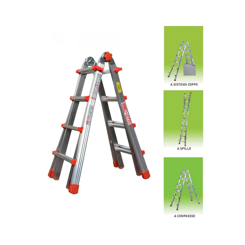 Scala in Alluminio Multiuso – Marchetti “Squadra Più” – Versatile, Robusta e Sicura