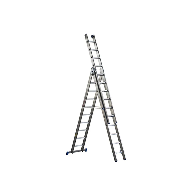 Scala in alluminio a tre tronchi - per uso professionale - Marchetti Azzurra