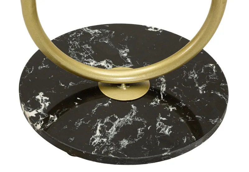 Appendiabiti da Terra Axi 40x32x175 cm in Metallo e Marmo Artificiale Oro e Nero