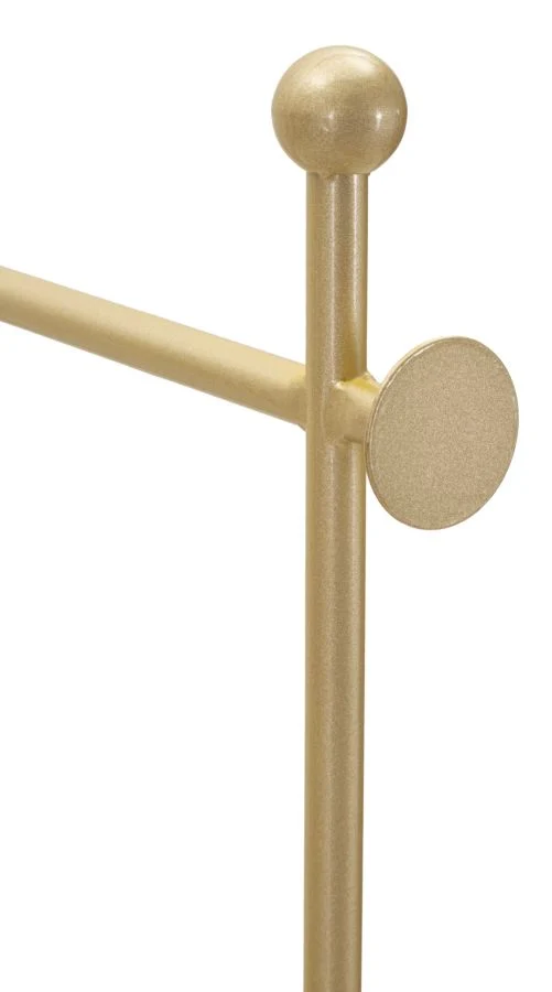 Porta Asciugamani da Terra Flish 40x30x121 cm in Metallo e Marmo Artificiale Oro e Bianco