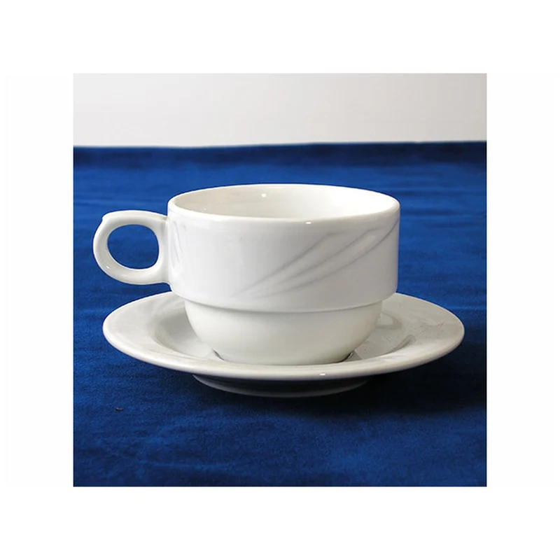 set 6 Tazze Colazione con piattino .Arcadia Bianco