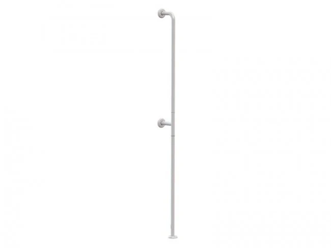 CORRIMANO VERTICALE ATTACCO PARETE/PAVIMENTO IN ACCIAIO INOX LACCATO BIANCO ALTEZZA 190 CM