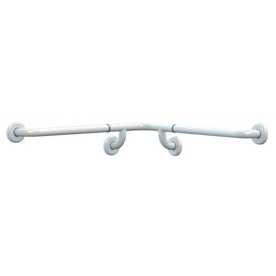 CORRIMANO AD ANGOLO IN ACCIAIO INOX LACCATO BIANCO Ø 3.2 CM
