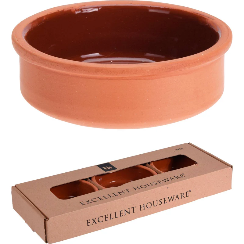 3 ciotole terracotta 12x4 cm
