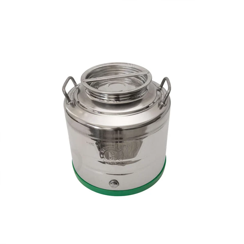 Contenitore Inox 30L o 50L con Fondo Liscio – Acciaio 18/10, Coperchio a Vite e Predisposizione Rubinetto