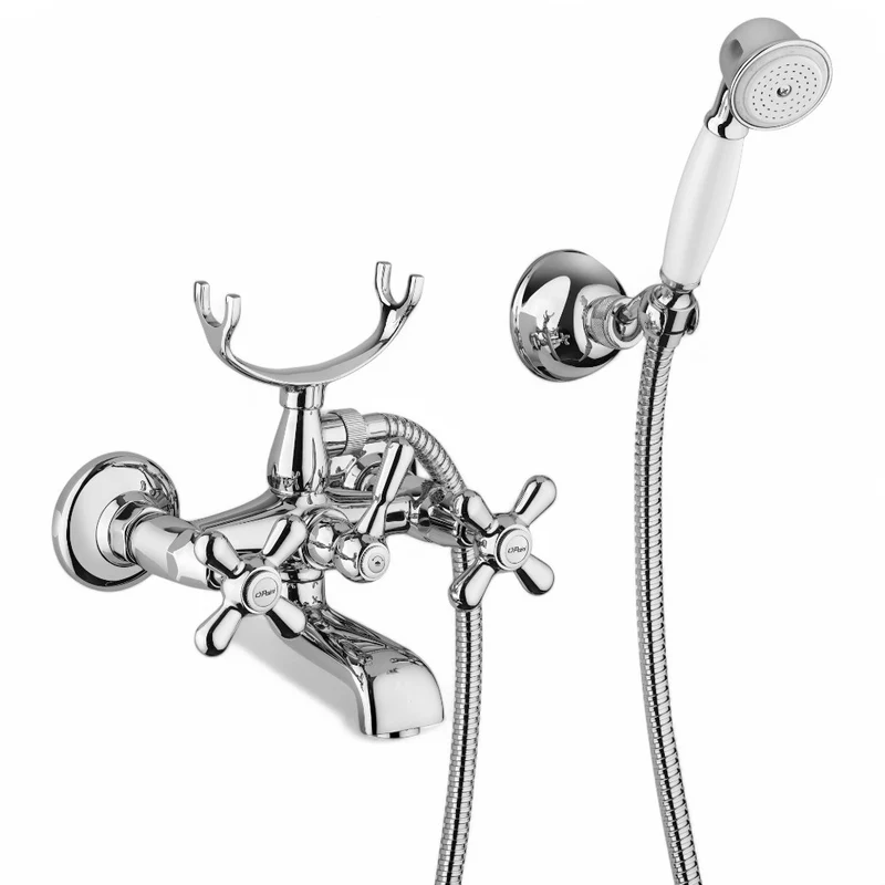 Gruppo vasca cromo esterno con kit doccia orientabile Liberty