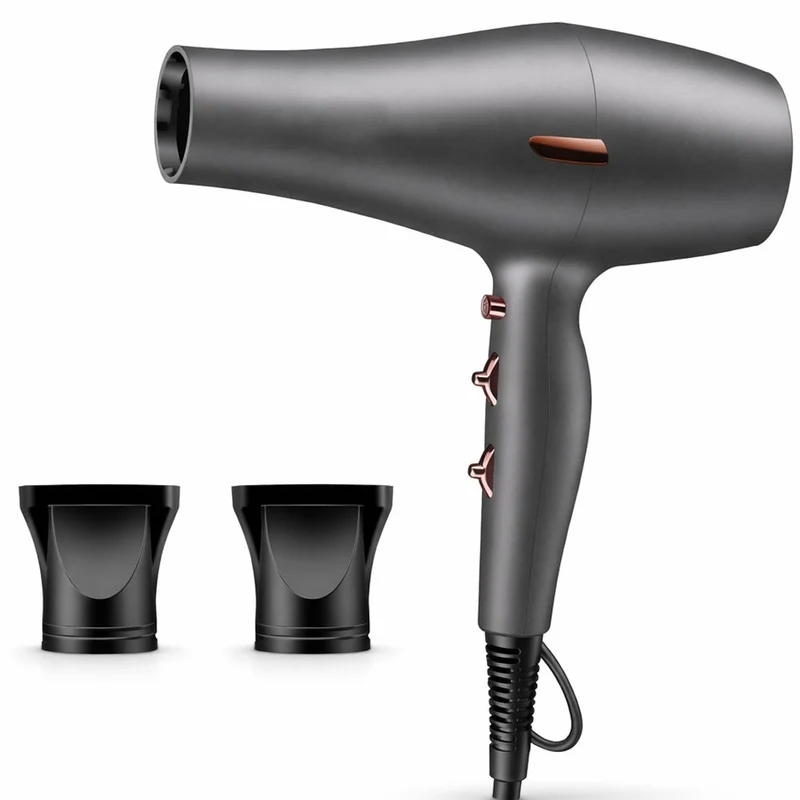 Asciugacapelli Professionale Ergonomico 2 Beccucci Styling Asciugatura Rapida Grigio