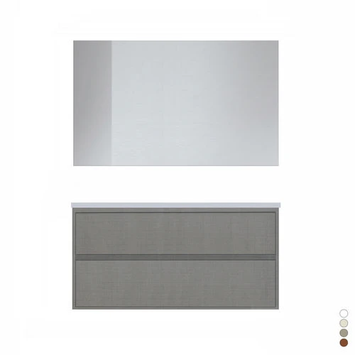 Mobile bagno sospeso completo elegance l. 120 cm noce