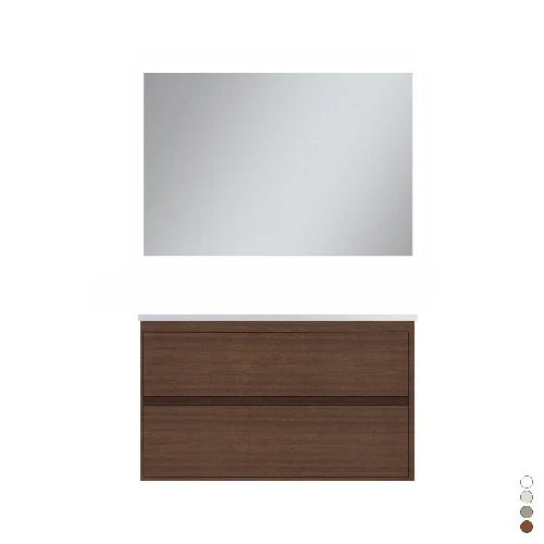 Mobile bagno sospeso completo elegance l. 90 cm larice bianco