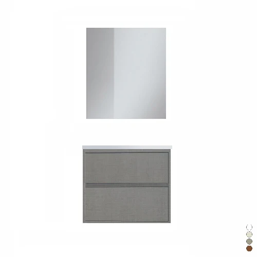 Mobile bagno sospeso completo elegance l. 70 cm larice bianco