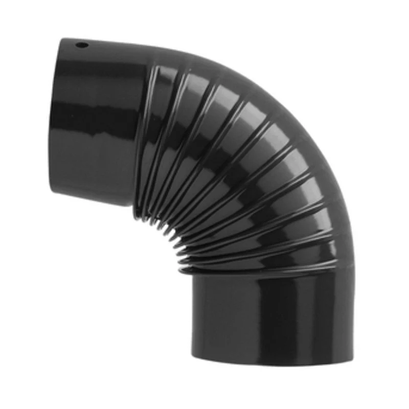 Stufa 90 Ø 12 cm Nero Opaco Gomito per 12 Pezzi