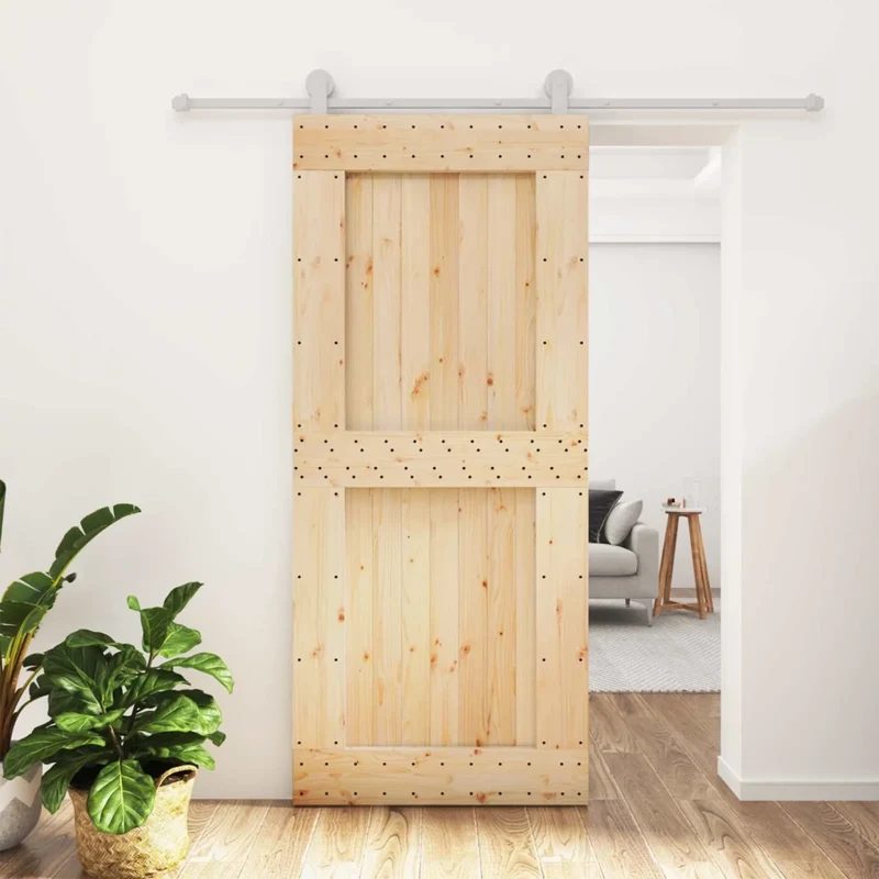 Porta scorrevole Naturale e Bianco 90 x 210 cm 3445035