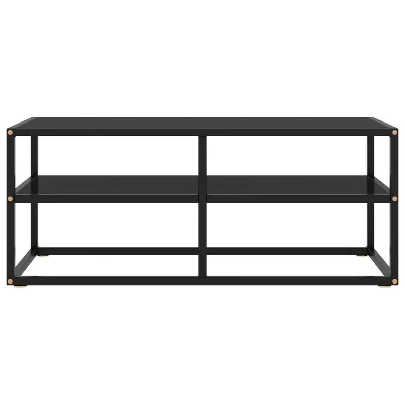 Mobile TV Nero con Vetro Nero 100x40x40 cm 322856