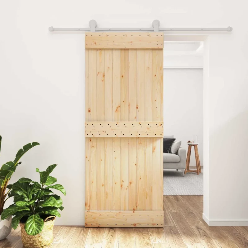Porta scorrevole Naturale e Bianco 85 x 210 cm 3445028