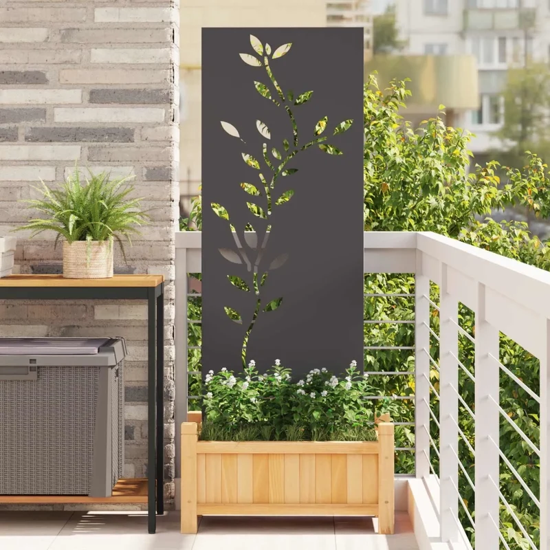 Schermo per privacy in giardino Floreale Nero 50 x 140 cm 876322