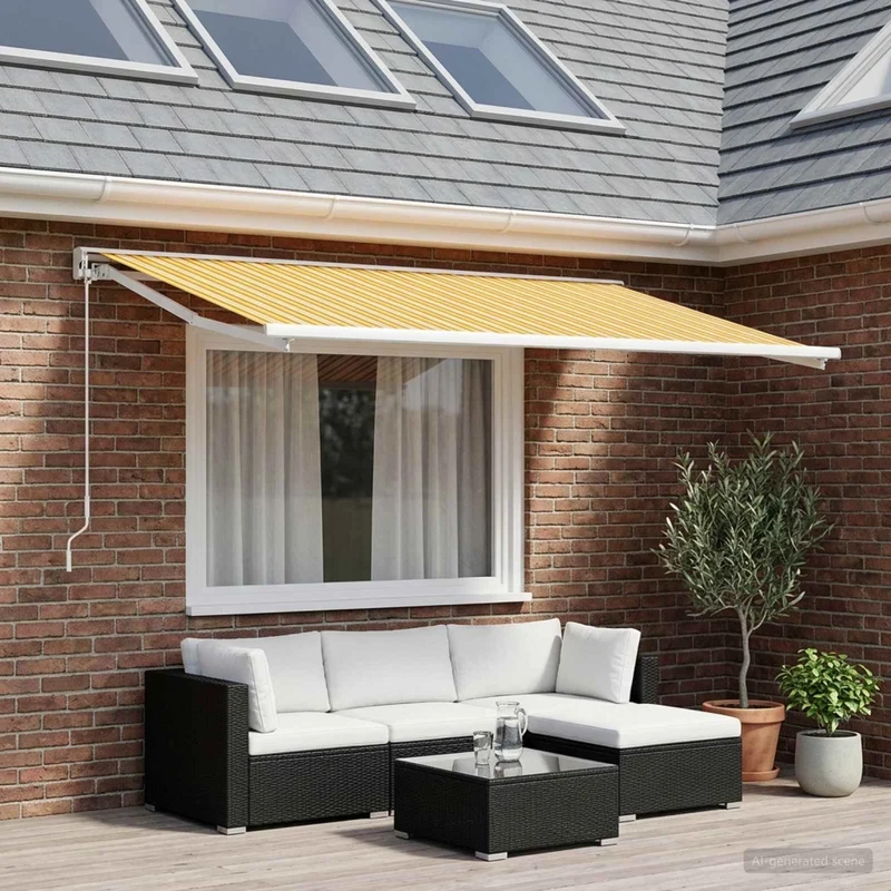Telo di ricambio per tenda da sole Arancione e Nero Poliestere 3444332
