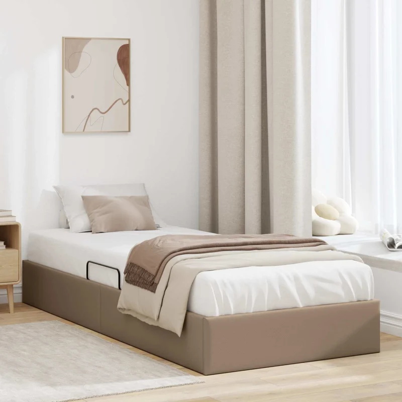Letto ottomano Cappuccino 100 x 200 cm Pelle Sintetica 3442761