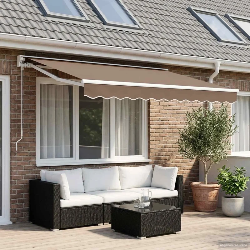 Tenda retrattile manuale Tortora 3 x 2,5 m 3425900