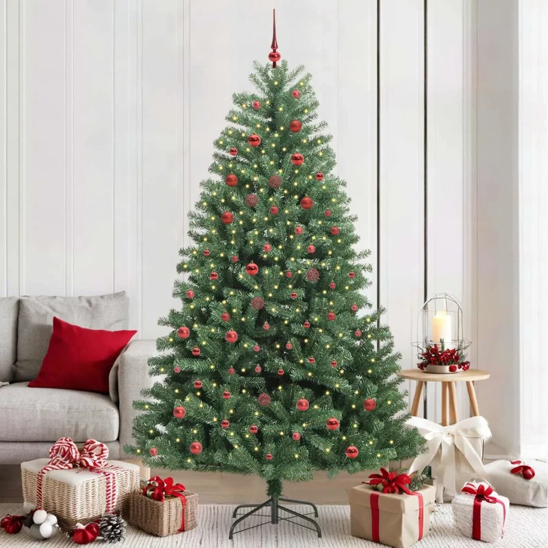 Albero di Natale Artificiale con Rami Pieghevoli Verde 210 cm 3395496