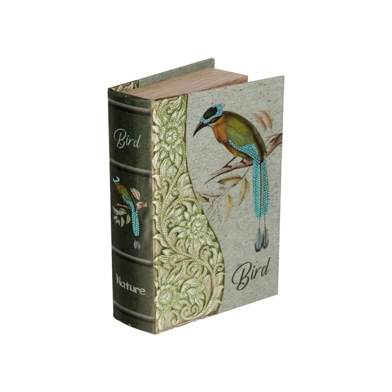 Decoro scatola libro finto in legno