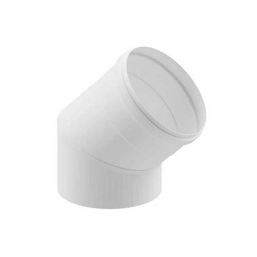 Curva 45 in acciaio aisi 304l per cappe diam. 130 bianco