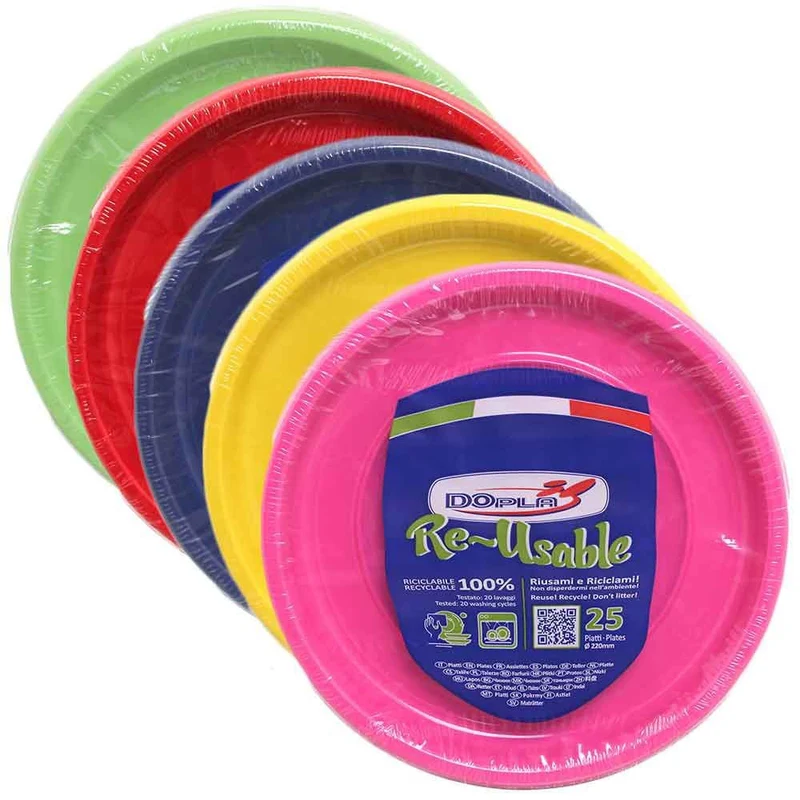 PIATTO DOPLA PIA.D22 NERO 25PZ.RE-U