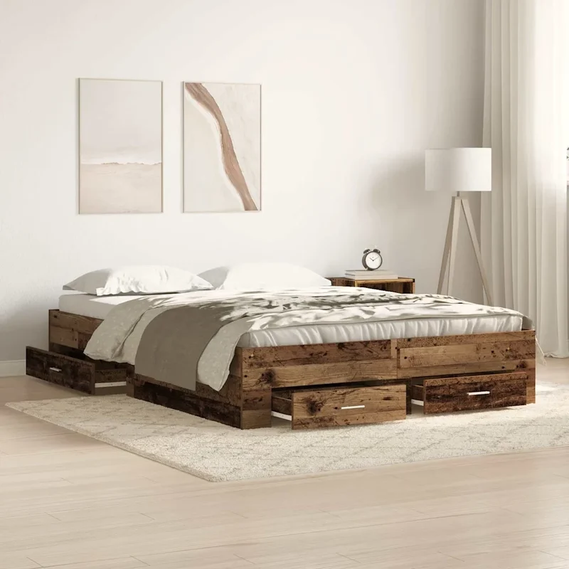 Struttura del letto con cassetto Legno vecchio 160 x 200 cm 3333963