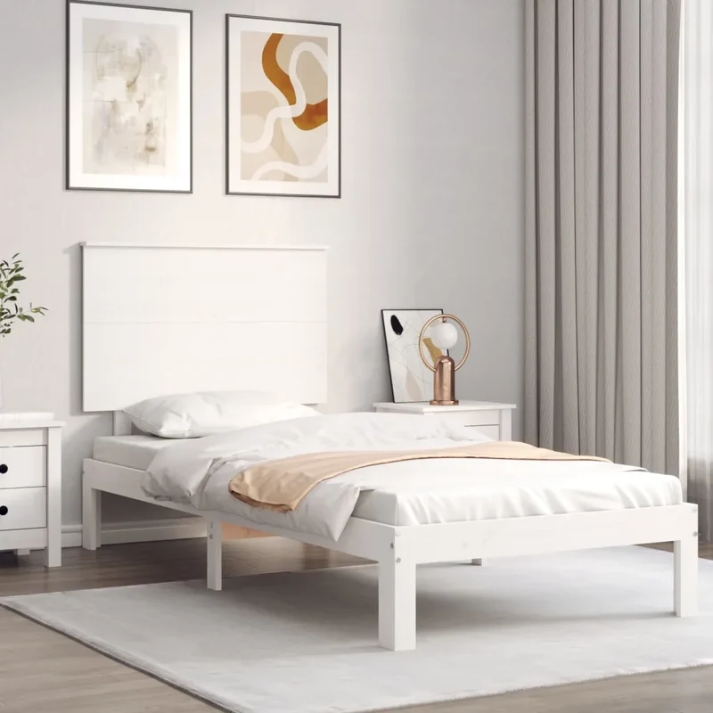 Giroletto senza Materasso Bianco 90x200 cm Legno Massello Pino 3193647