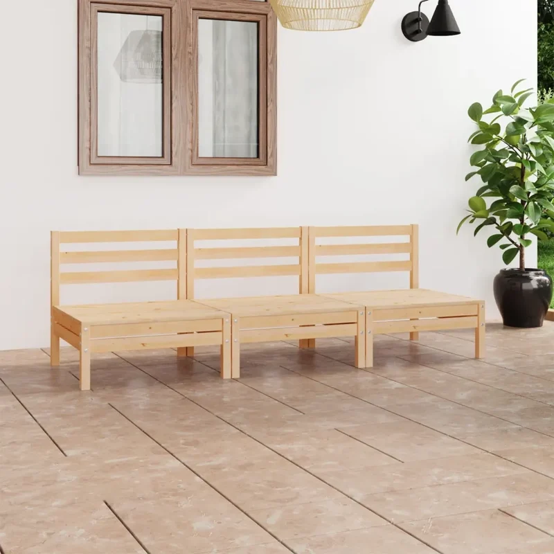 Set Divani da Giardino 3 pz in Legno Massello di Pino 3082442