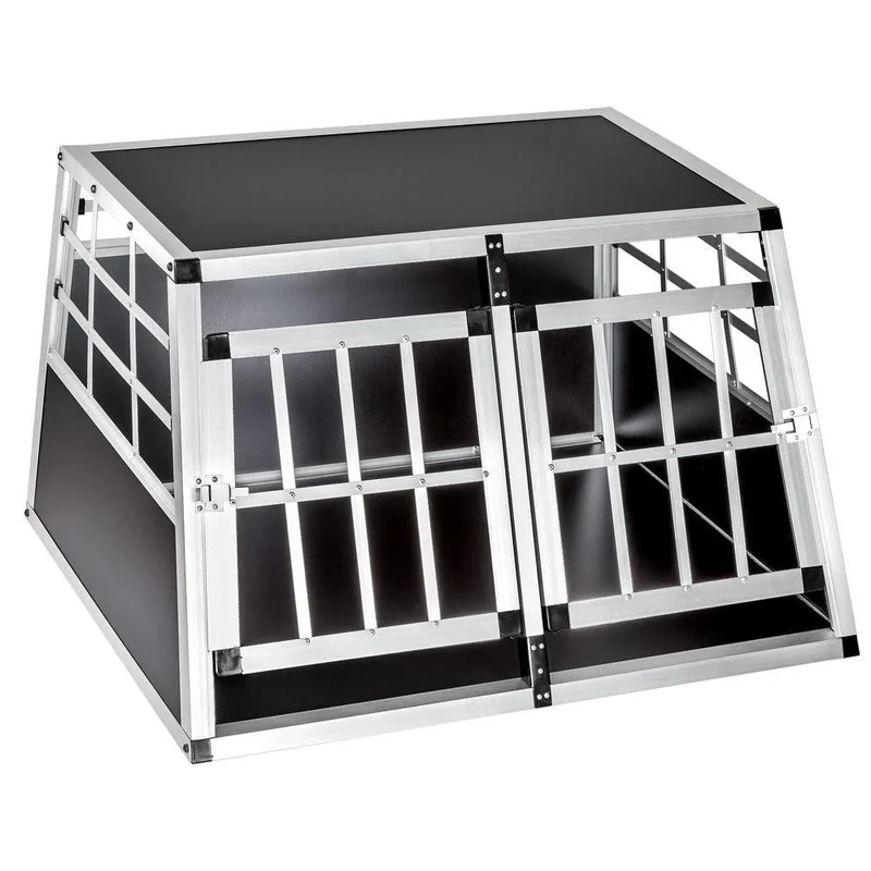 Gabbia/trasportino mobile in alluminio per cani 89 cm doppia 08_0000509