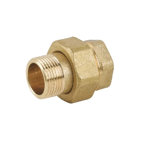 Raccordo diritto 3 pz mf con o-ring in ottone giallo 1