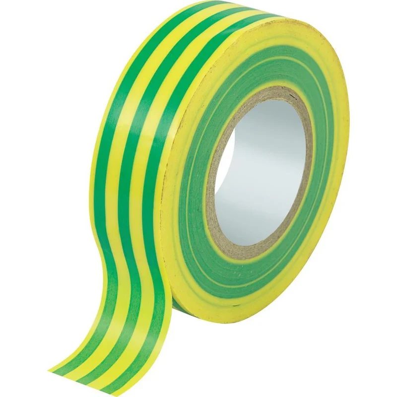 Nastro adesivo isolante giallo/verde 25m