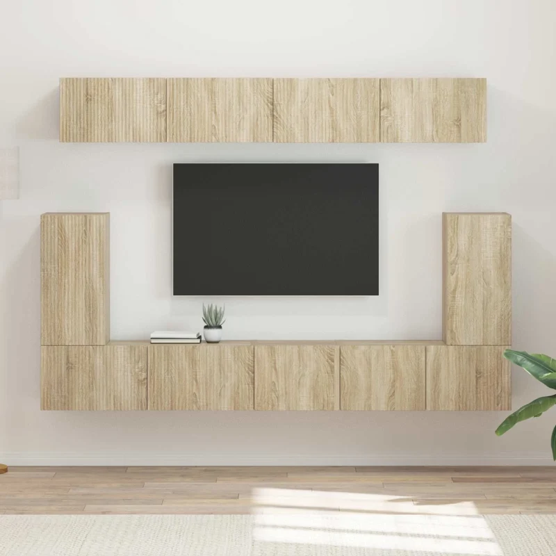 Set mobile TV 5 pz Rovere Sonoma Legno ingegnerizzato 3409089