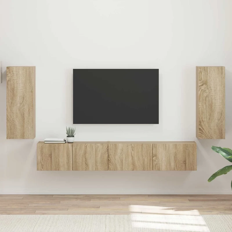 Set mobile TV 4 pz Rovere Sonoma Legno ingegnerizzato 3409161
