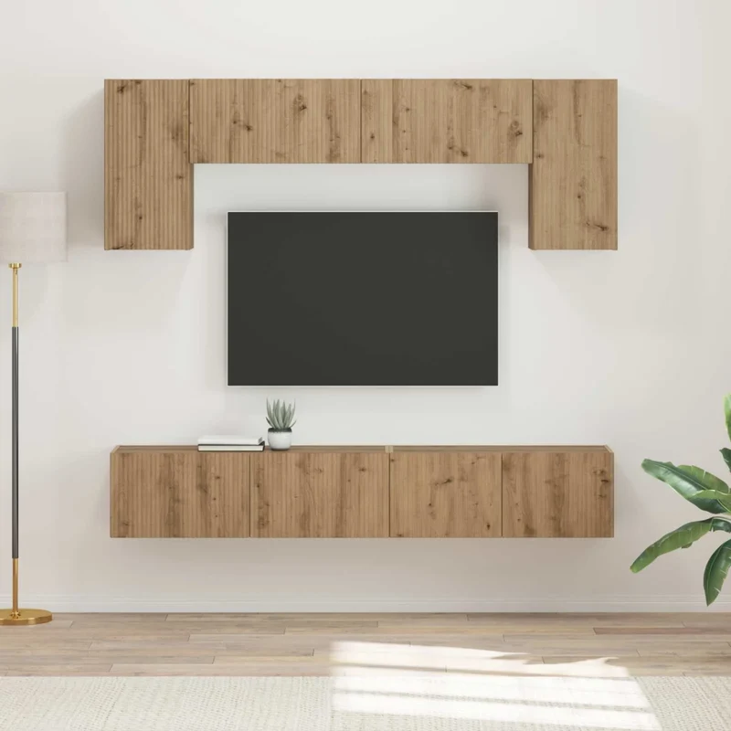 Set mobile TV 5 pz Rovere Sonoma Legno ingegnerizzato 3409053