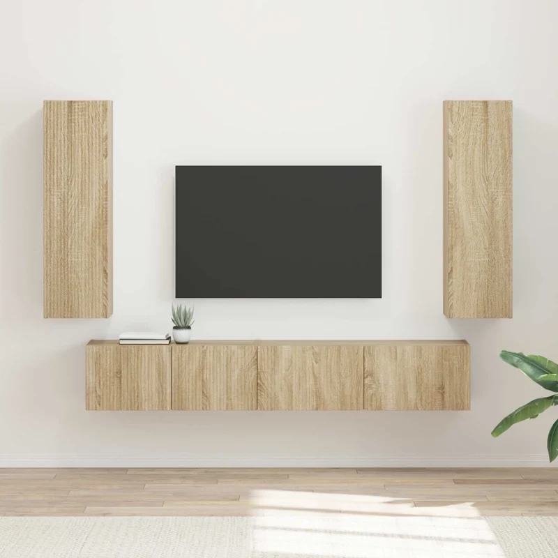 Set mobile TV 3 pz Rovere Sonoma Legno ingegnerizzato 3408981