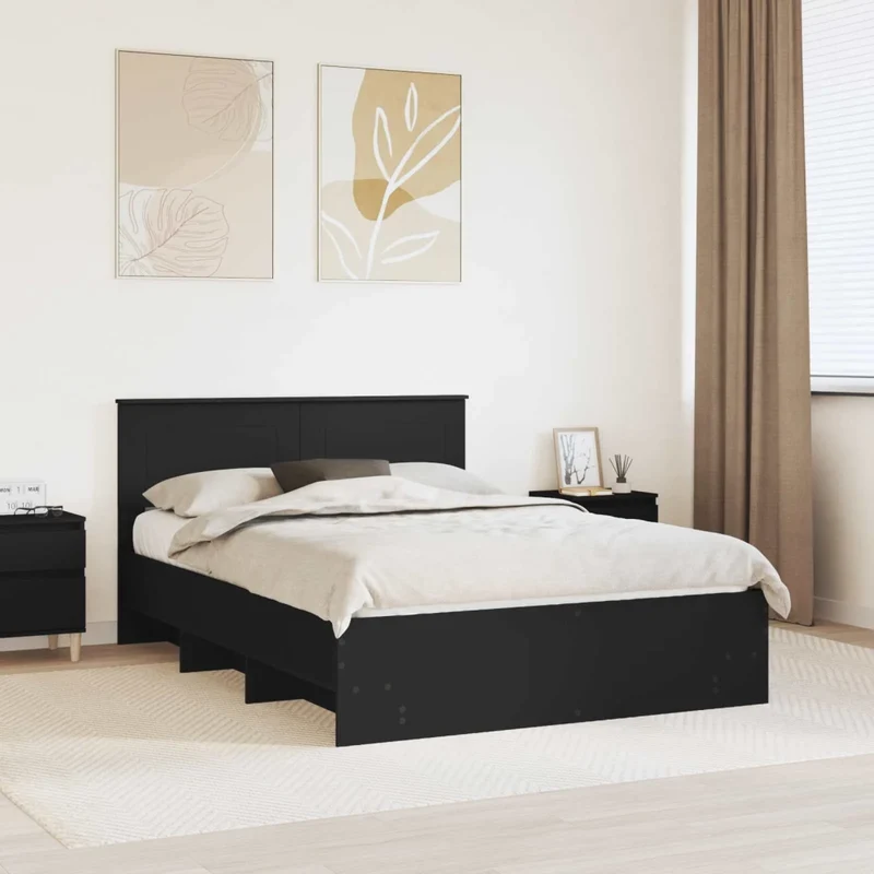 Struttura del letto Nero 160 x 200 cm Legno ingegnerizzato 3408831