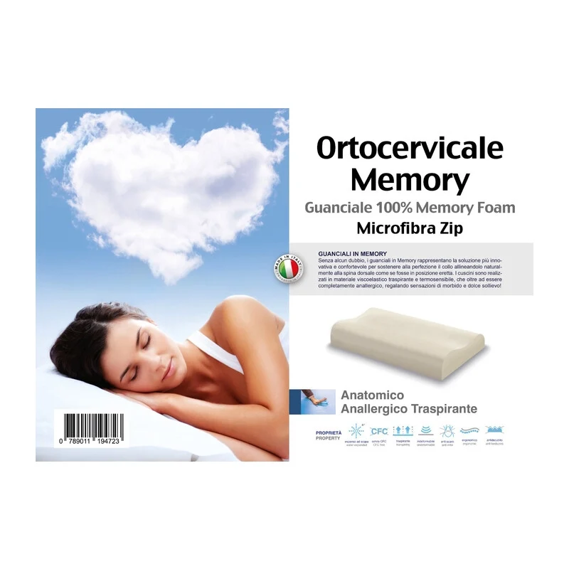 Guanciale Memory Foam Ortocervicale Onda H 11 x 13