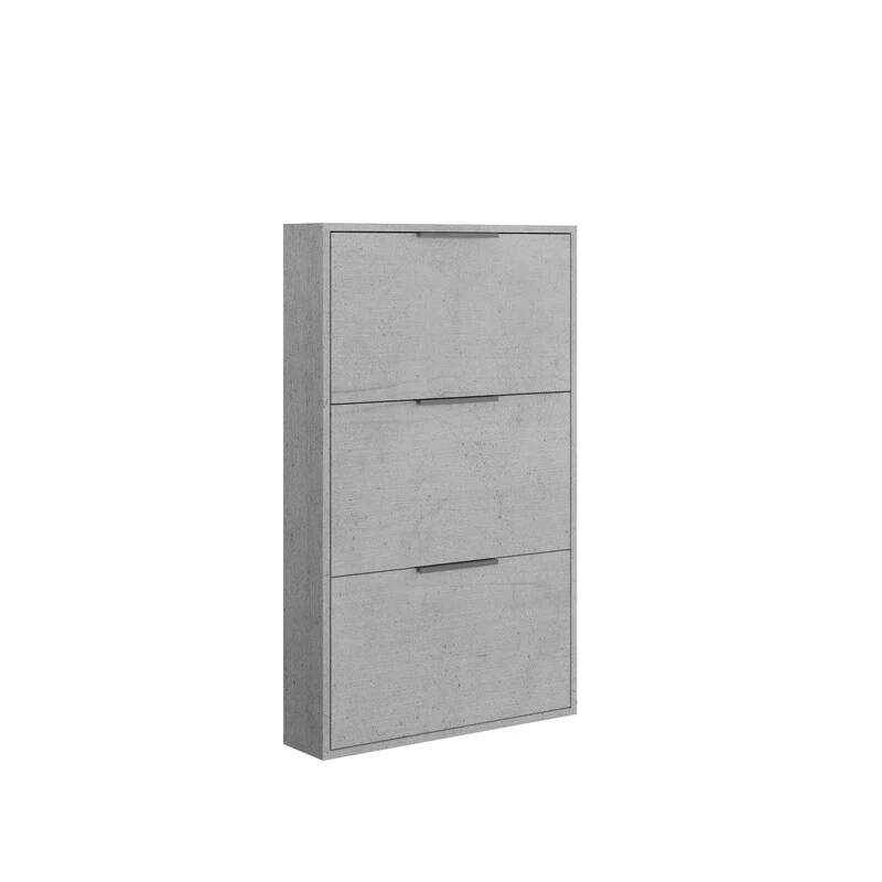 Scarpiera 3 Ribalte Slim 65 x 15 x 105 cm H Cemento