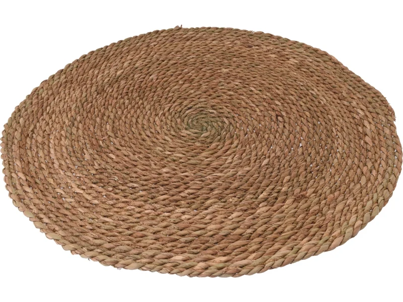 Tappeto jungle in foglia cattail naturale diametro 80 cm, lavorazione Intrecciata- Koopman