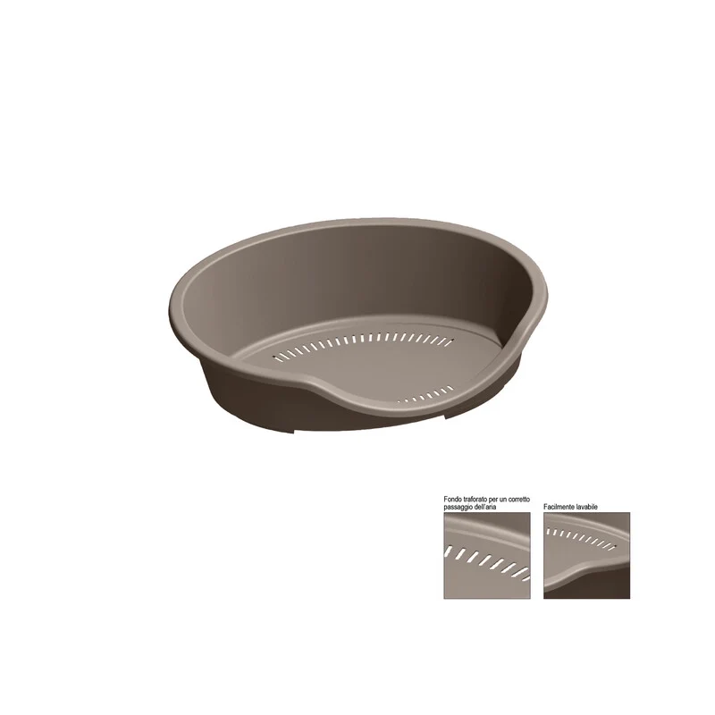 Zoov Lettino per Cani Gatti 60 x 40 x 20 cm Tortora