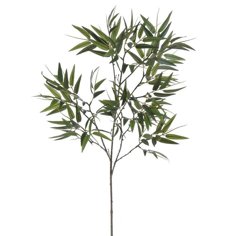 Set 2 Ramo a Tralcio Artificiale di Bamboo Composto da 180 Foglie Altezza 92 cm Verde