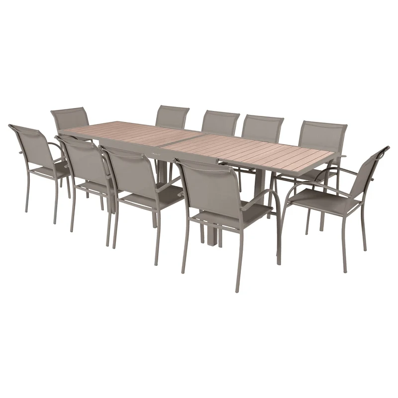 Tavolo da giardino tortora L.135/270XP.90XH.75 cm