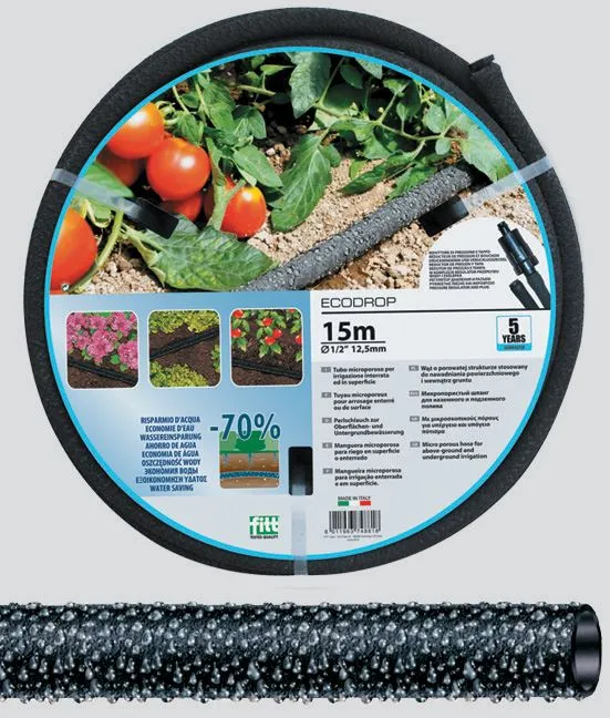 TUBO ECODROP POROS.1/2"MT.15 C/R.PL