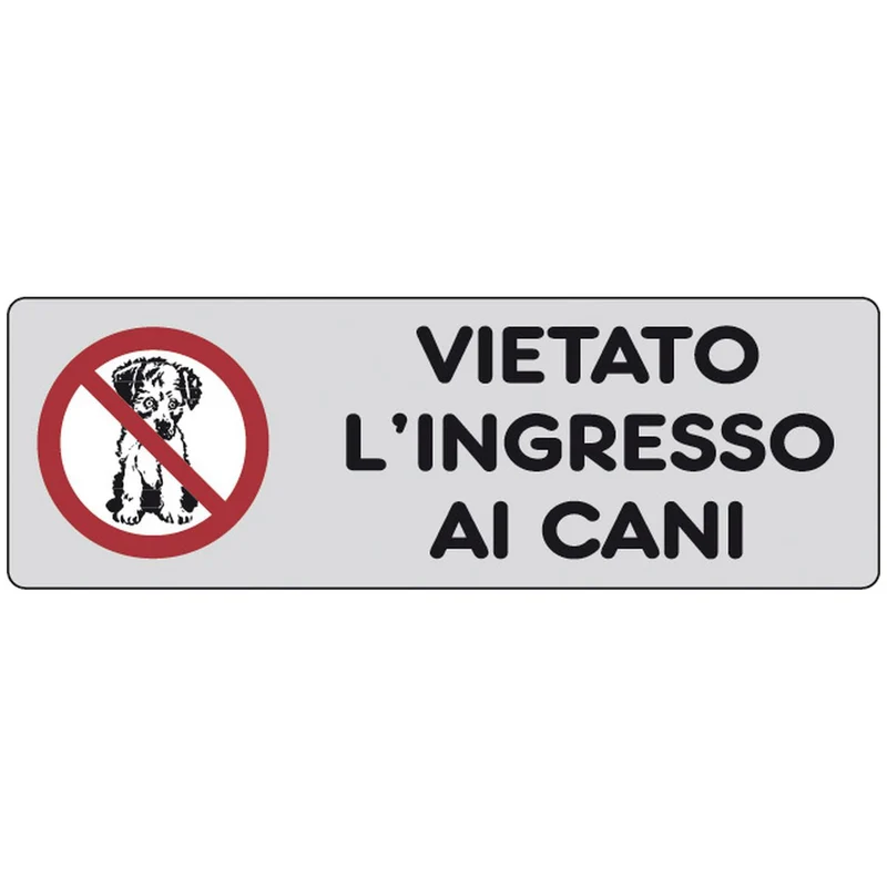 Etichetta adesiva 150x50 vietato lingresso cani - 10 pz